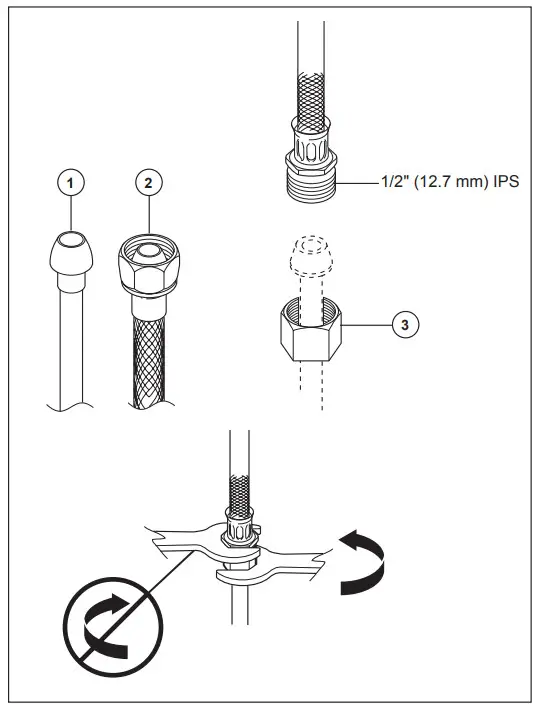 BRIZO 107360 Two Handle Widespread Bathroom Faucets - coupling nuts