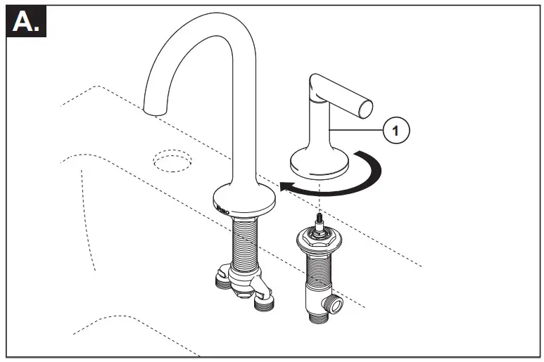 BRIZO 107360 Two Handle Widespread Bathroom Faucets - position and place handle