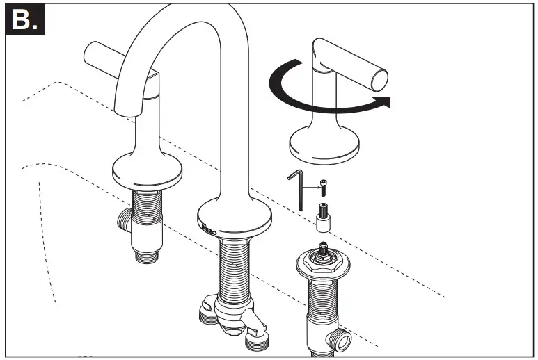 BRIZO 107360 Two Handle Widespread Bathroom Faucets - unscrew one or both handle