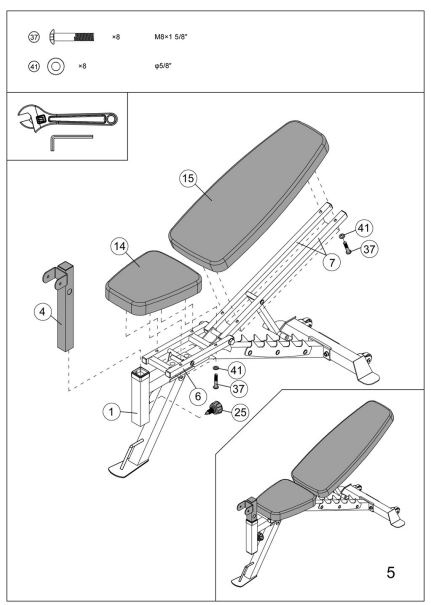MARCY-SM-7393-Power-Cage-System-with-Adjustable-Weight-Bench-fig-20