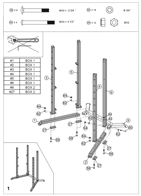 MARCY-SM-7393-Power-Cage-System-with-Adjustable-Weight-Bench-fig-5