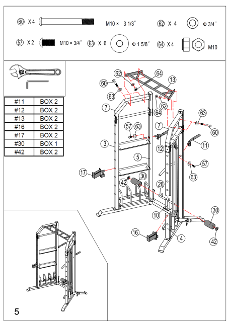 MARCY-SM-7393-Power-Cage-System-with-Adjustable-Weight-Bench-fig-9