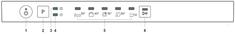 Whirlpool WFE 2B19 X Dishwasher - CONTROL PANEL 1