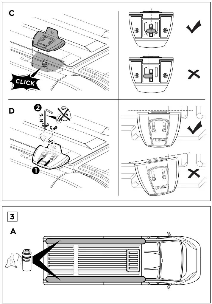THULE ADR907-01 SmartClamp Roof Rack System Installation 5