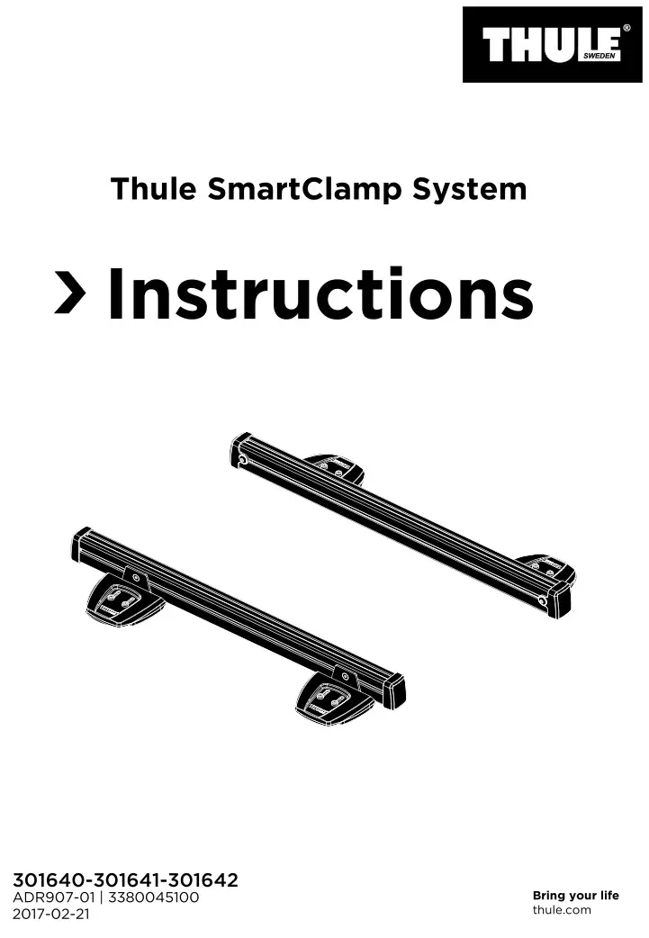 THULE ADR907-01 SmartClamp Roof Rack System Instructions
