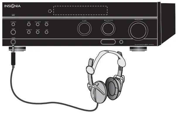 INSIGNIA NS R2001 AM FM Stereo Receiver - headphones