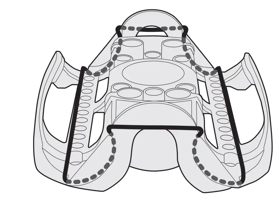 Vortexer elastic cord positioning