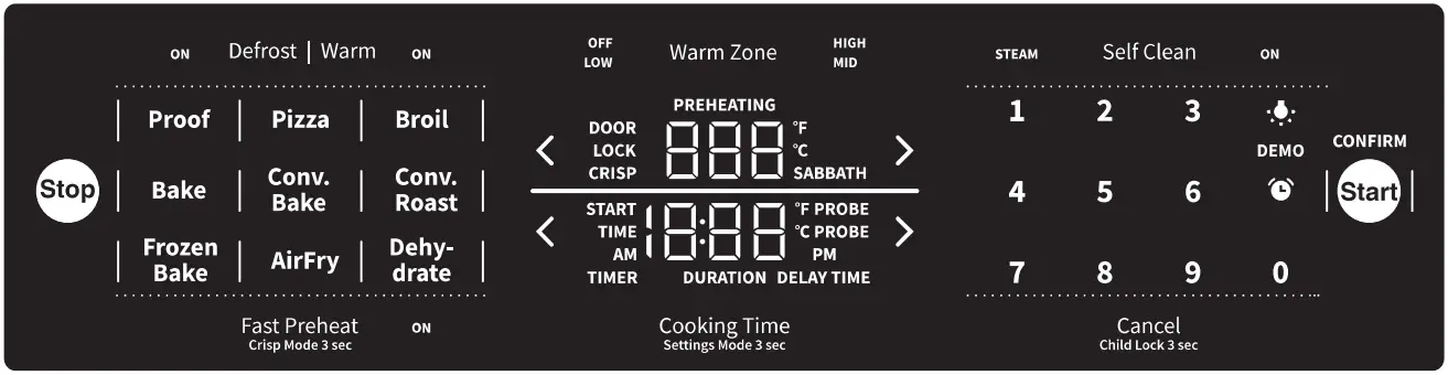 Hisense 4763c295bc Electric Range - User Interface