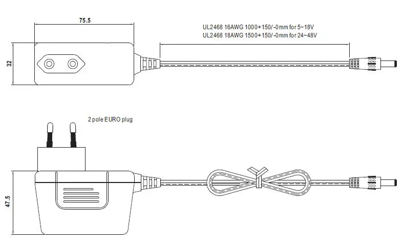 MEAN-WELL-GSM60E-Series-60W AC-DC Reliable-Green-Slim-Wall-Mounted-Medical-Adaptor-fig-4
