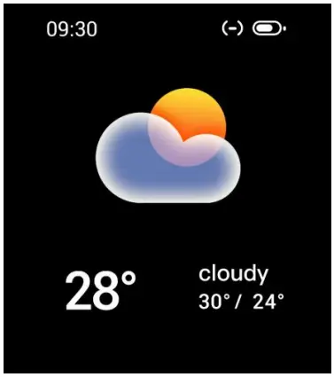 Shenzhen Xingchen Digital Technology Co Limited W11 Smart Watch - Weather interface