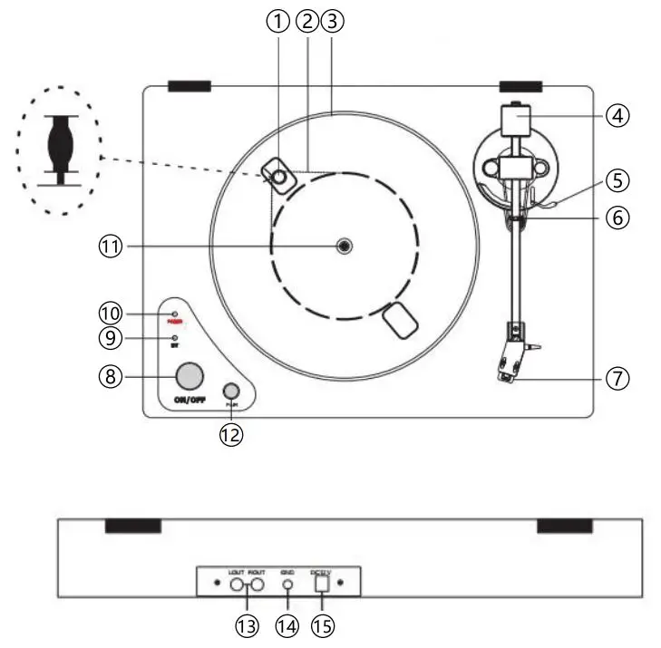 VIMUKUN-X-60-Belt-Drive-Turntable-Vinyl-Record-Player-with-Bluetooth-Connection-fig-1