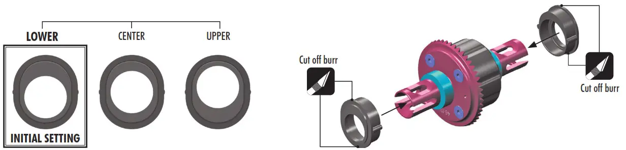 XRAY XB8 Upgrade Kit - HUB POSITIONS