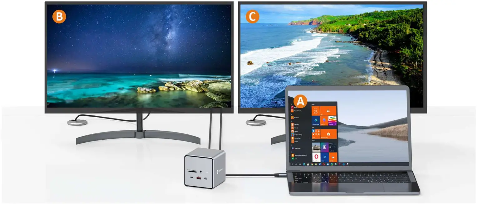 TOBENONE UDS032 USB C Docking Station Dual Monitor - Monitors