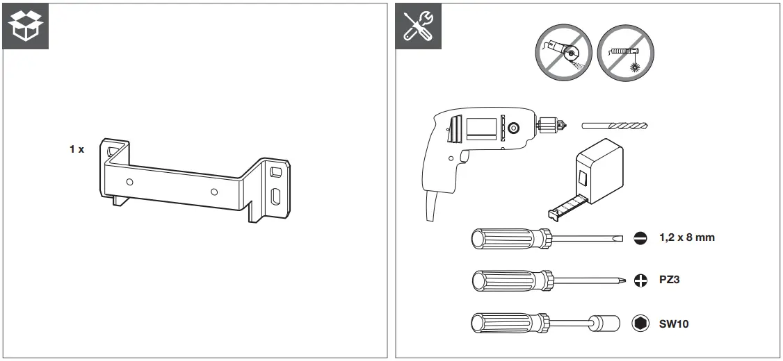 hager KEM31S26R0LMF Vertical Fastening - Tools