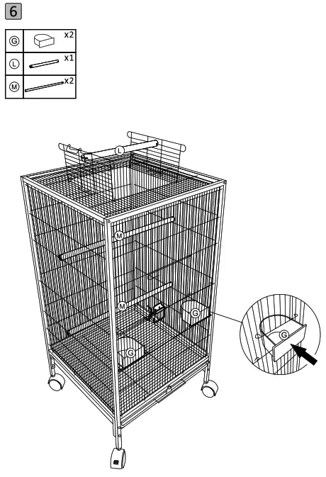 Yaheetech 592364 40 Inch Bird Cage with Wheels - Fig8