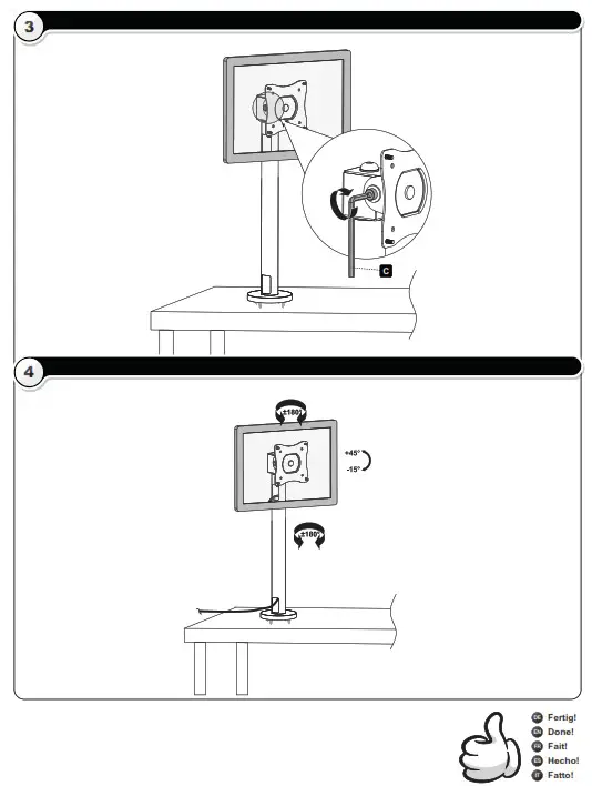 ricoo TS0411 3-29 Inch PC Monitor Mount - fig 3