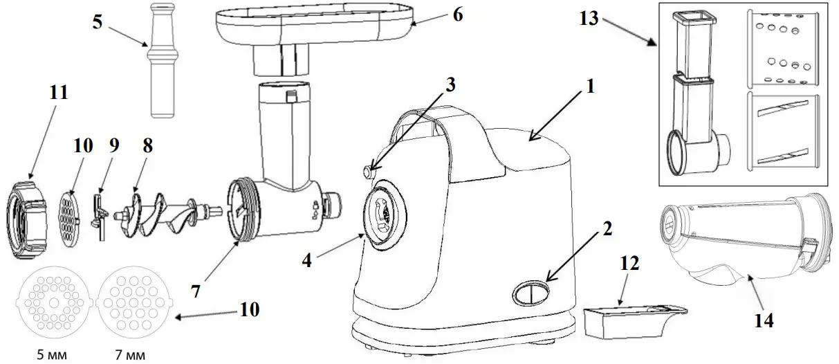 marta MT-MG2016D Meat Grinder with Juicer - fig 1