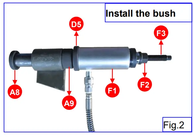 endeavour ET1181F Truck Spring Pin Bush Removal Tool - Install the bush