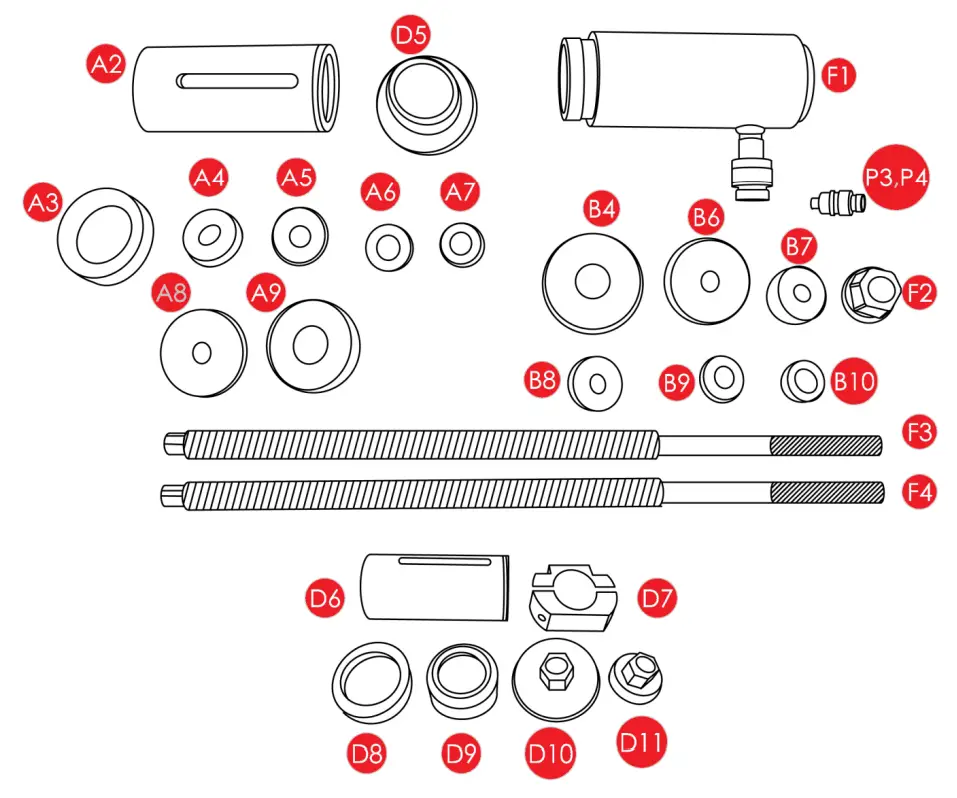 endeavour ET1181F Truck Spring Pin Bush Removal Tool - fig1