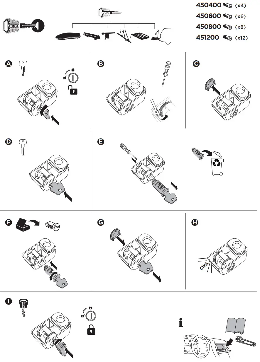 THULE 901010 Roof Mounted Tent for Car - Key System