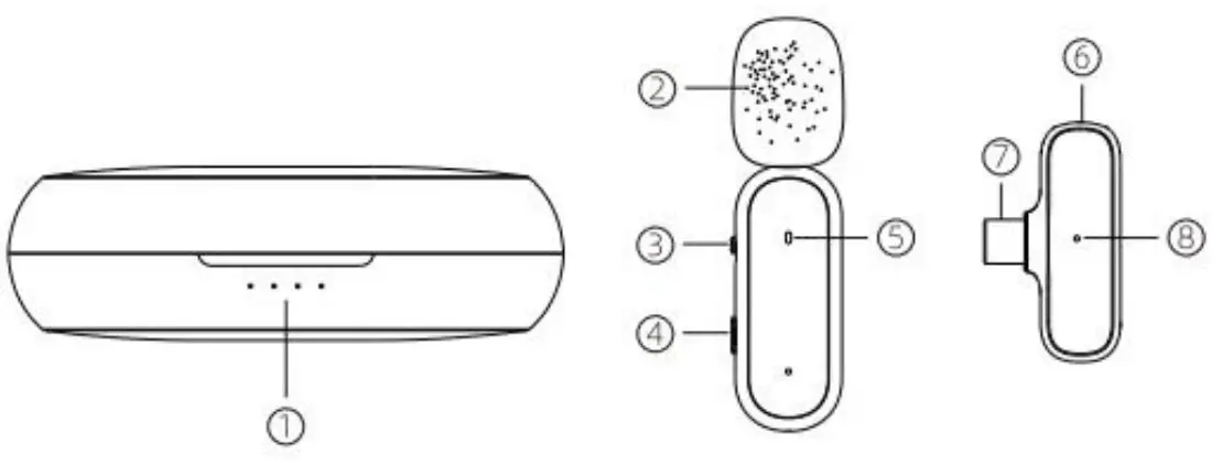 Srhythm K61 Portable Mini Wireless Lavaliere Lapel Microphone - charging port