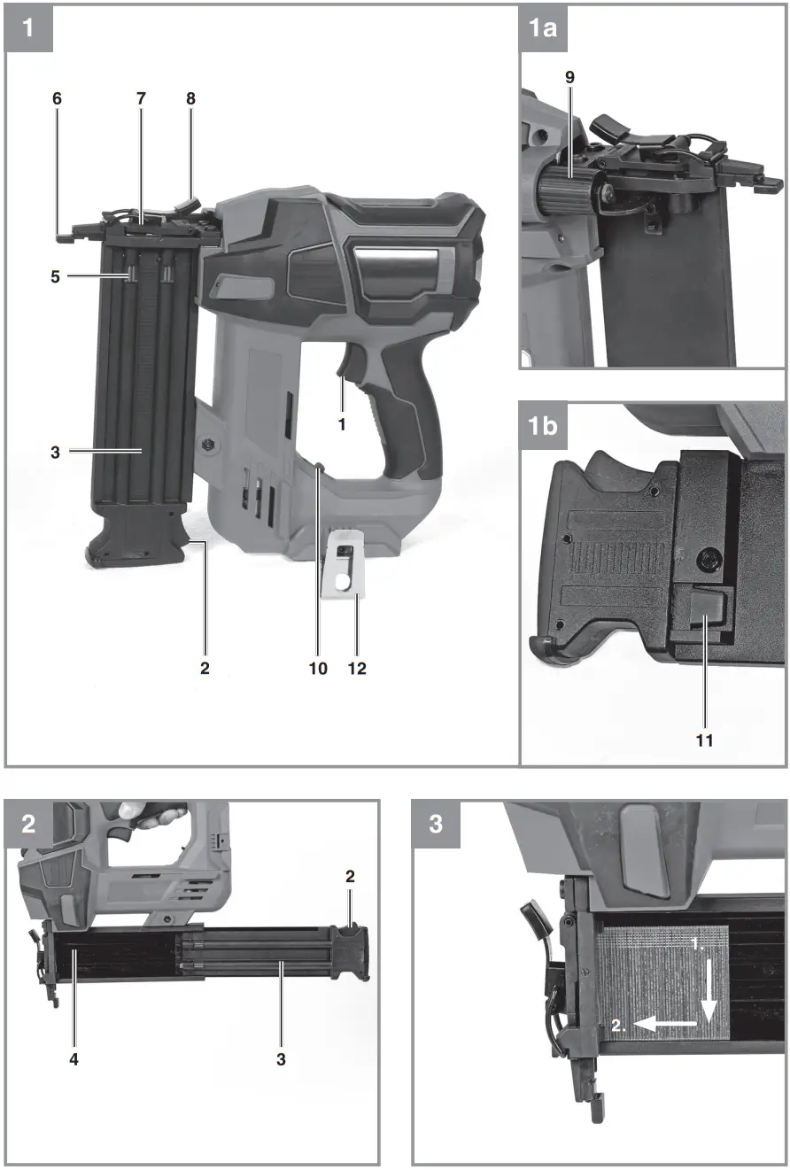 Einhell FIXETTO 18 50 N Cordless Nailer - Discription 1