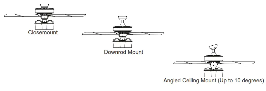 PROMINENCE HOME Briarcrest 50749 52 Inch Indoor Ceiling Fan - DIMENSION Mounting