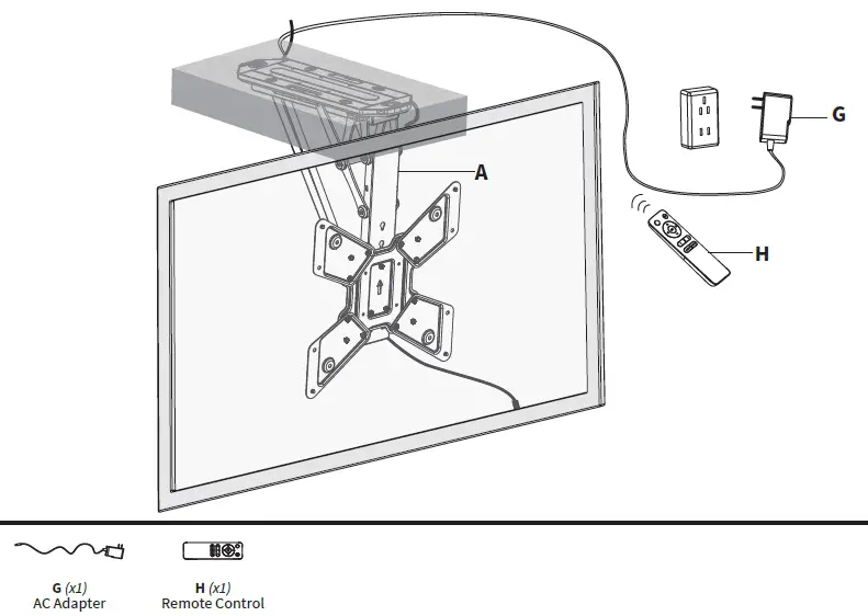 V I V O-MOUNT-E-FD55-W-Electric-Flip-Down-Ceiling-TV-Mount-fig-13