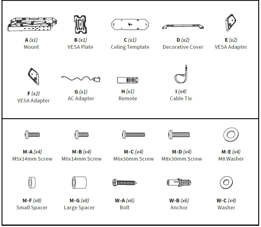 V I V O-MOUNT-E-FD55-W-Electric-Flip-Down-Ceiling-TV-Mount-fig-4