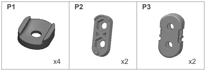 Included Hardware not to scale