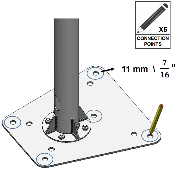 Connect the TV plate to the back of the TV