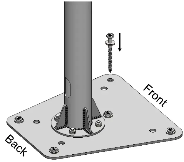 Connect the TV plate to the back of the TV