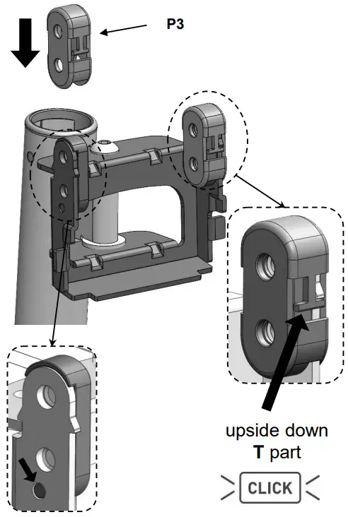 Connect the TV plate to the back of the TV