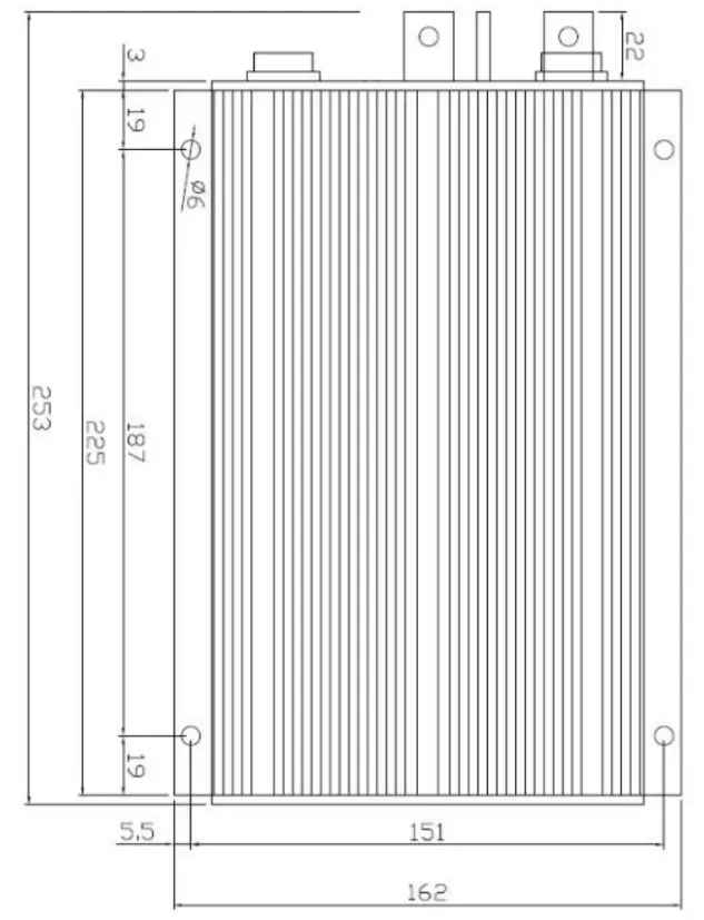 Kelly KDZ24300 KDZ Series PM Motor Controller - holes’ dimensions (