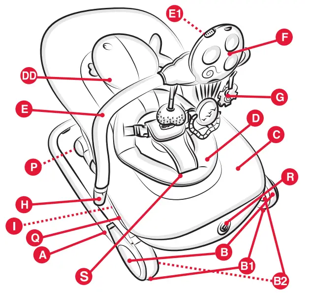 Chicco 00079652390000 Balloon Baby Bouncer - Fig 1
