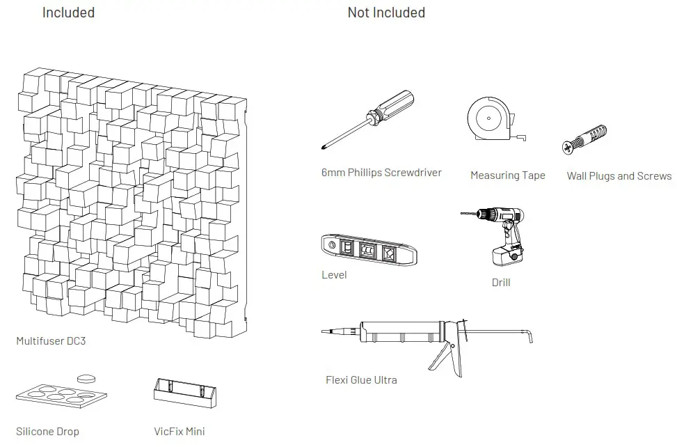 VICOUSTIC DC3 Multifuser Black - MATERIAL NEEDED