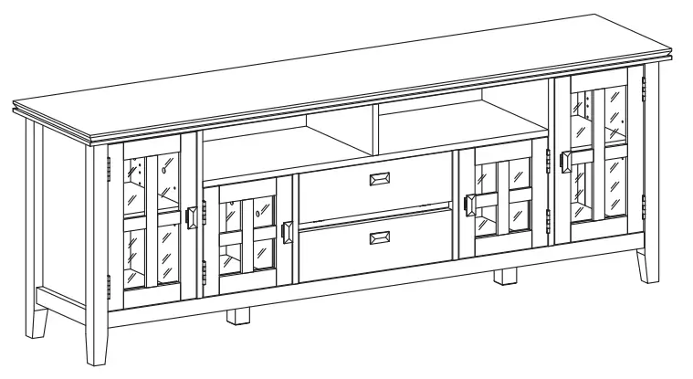 SIMPLI HOME AXCART72-WH Artisan White 72 Inch TV Media Stand