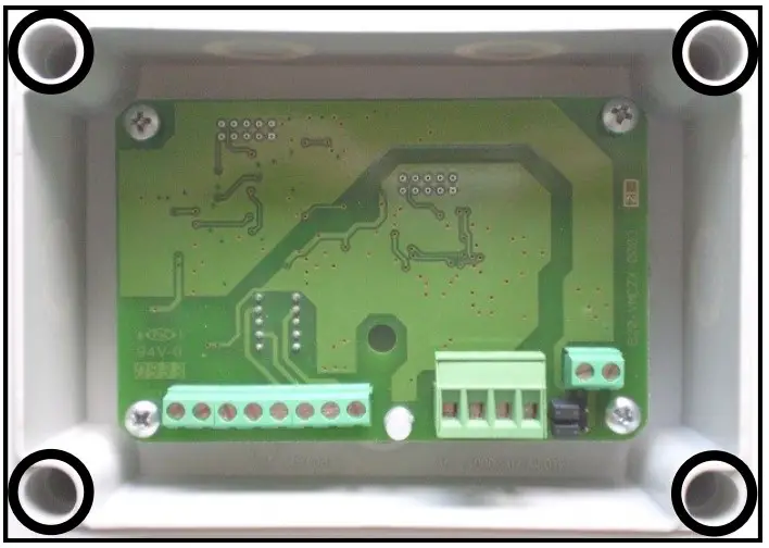 Wall fixing screw holes