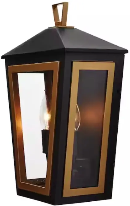HOME DECORATORS COLLECTION HDP00766 Lampson 2 Light Medium Wall Lantern