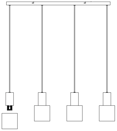 TRIO 319400417 Agudo Ceiling Light Rail Multi-Coloured 4 Lights