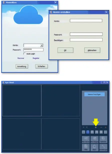 Camera setup via PC software
