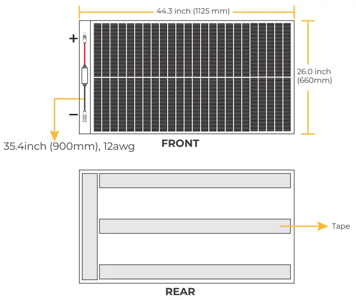 BougeRV LW152 CIGS Thin film Solar Panel - Single Box