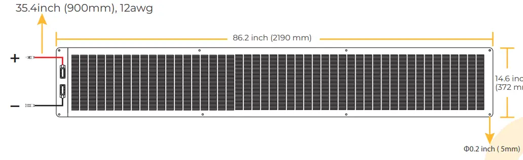 BougeRV LW152 CIGS Thin film Solar Panel - Solar Panel Dimension 4