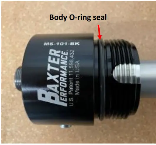 BAXTER PERFORMANCE MS-101-BK Spin-On Oil Filter Adapter Cartridge - lubricate with engine