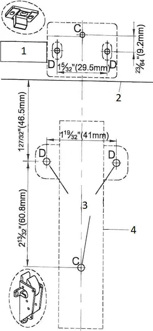Tell Manufacturing 7400 Series Surface Vertical Rod d3
