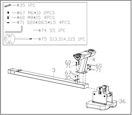 SUNNY HEALTH FITNESS SF RW5713 Smart Obsidian Surge 500 Meter Water Rowing Machine - ASSEMBLY 1