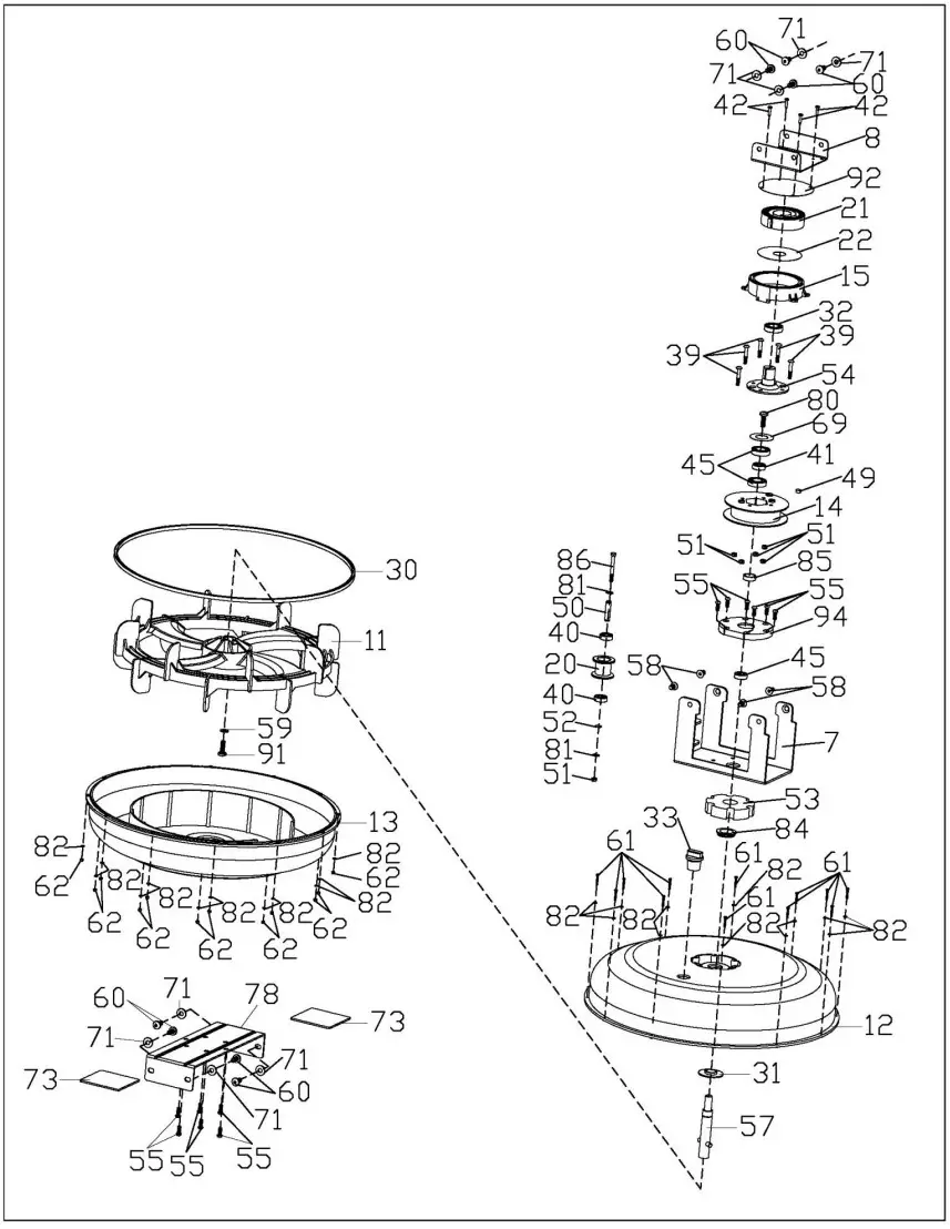 SUNNY HEALTH FITNESS SF RW5713 Smart Obsidian Surge 500 Meter Water Rowing Machine - DIAGRAM