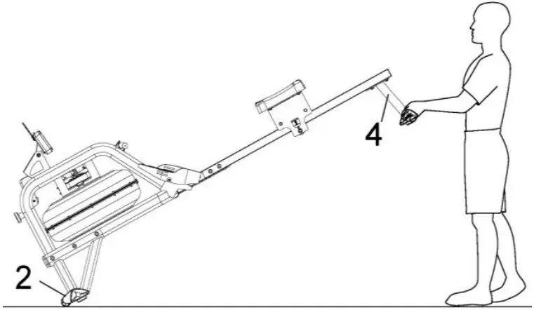 SUNNY HEALTH FITNESS SF RW5713 Smart Obsidian Surge 500 Meter Water Rowing Machine - MOVING THE ROWER