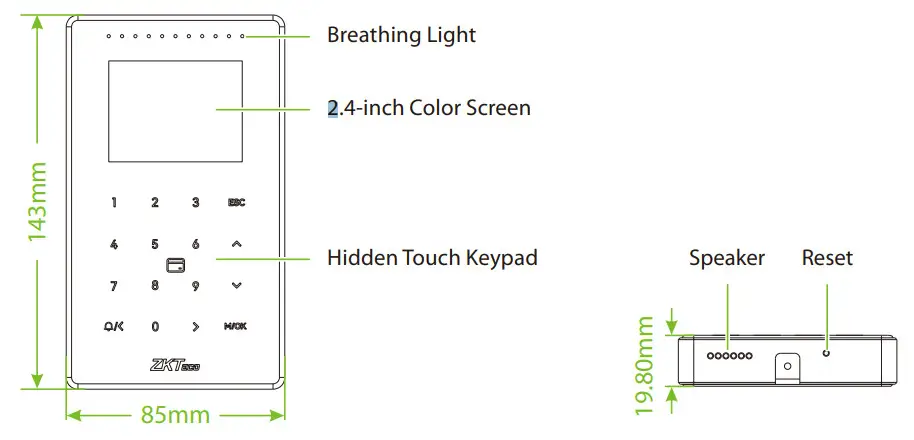 ZKTeco SC800 Touch Screen Access Control - Overview