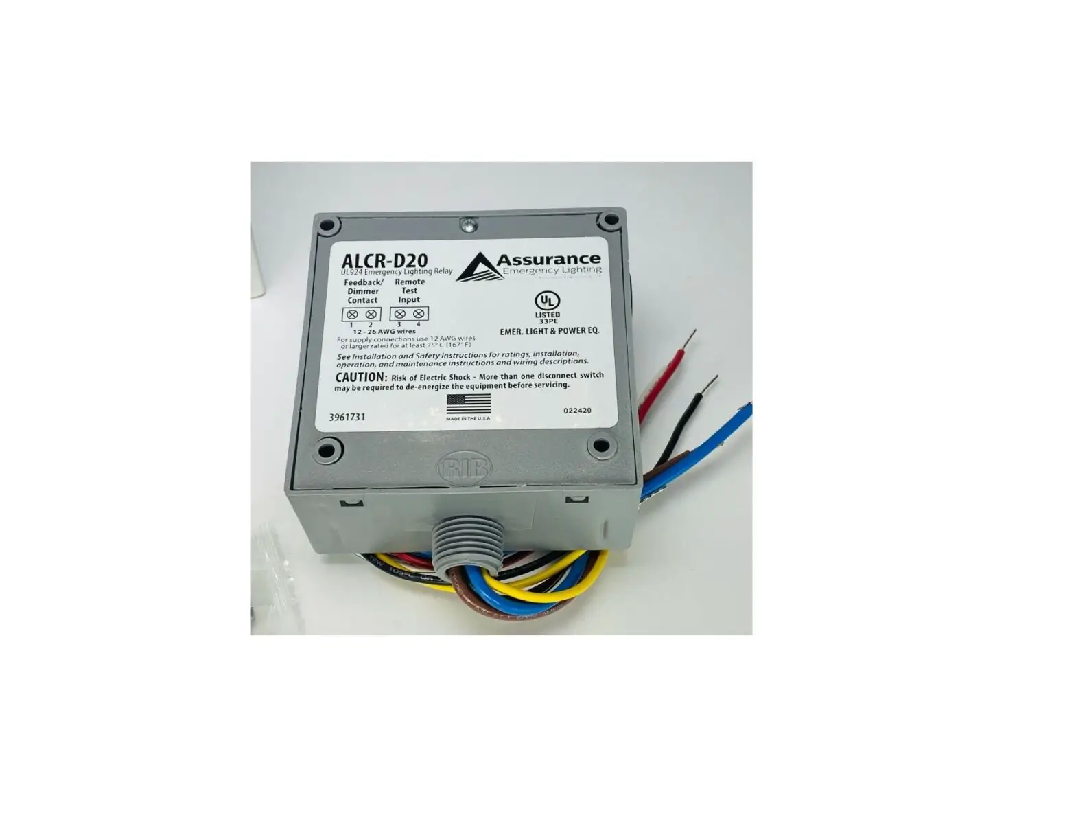 Assurance Emergency Lighting Alcr-d10l Emergency Automatic Load Control Relay Instruction Manual Assurance Emergency Lighting Alcr-d10l Emergency Automatic Load Control Relay Instruction Manual